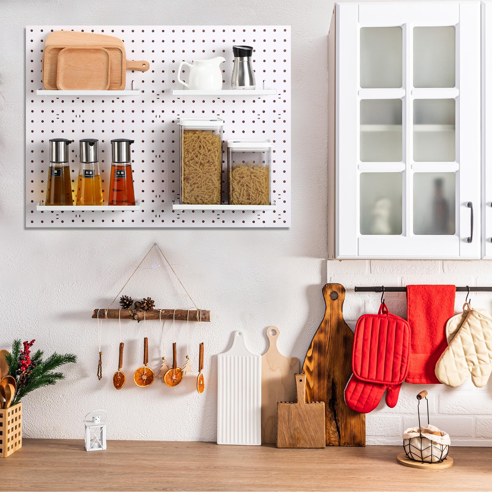 Pegboard Shelves - 4 White Utility Storage -7 Pegboard Shelves - 4 White Utility Storage -7