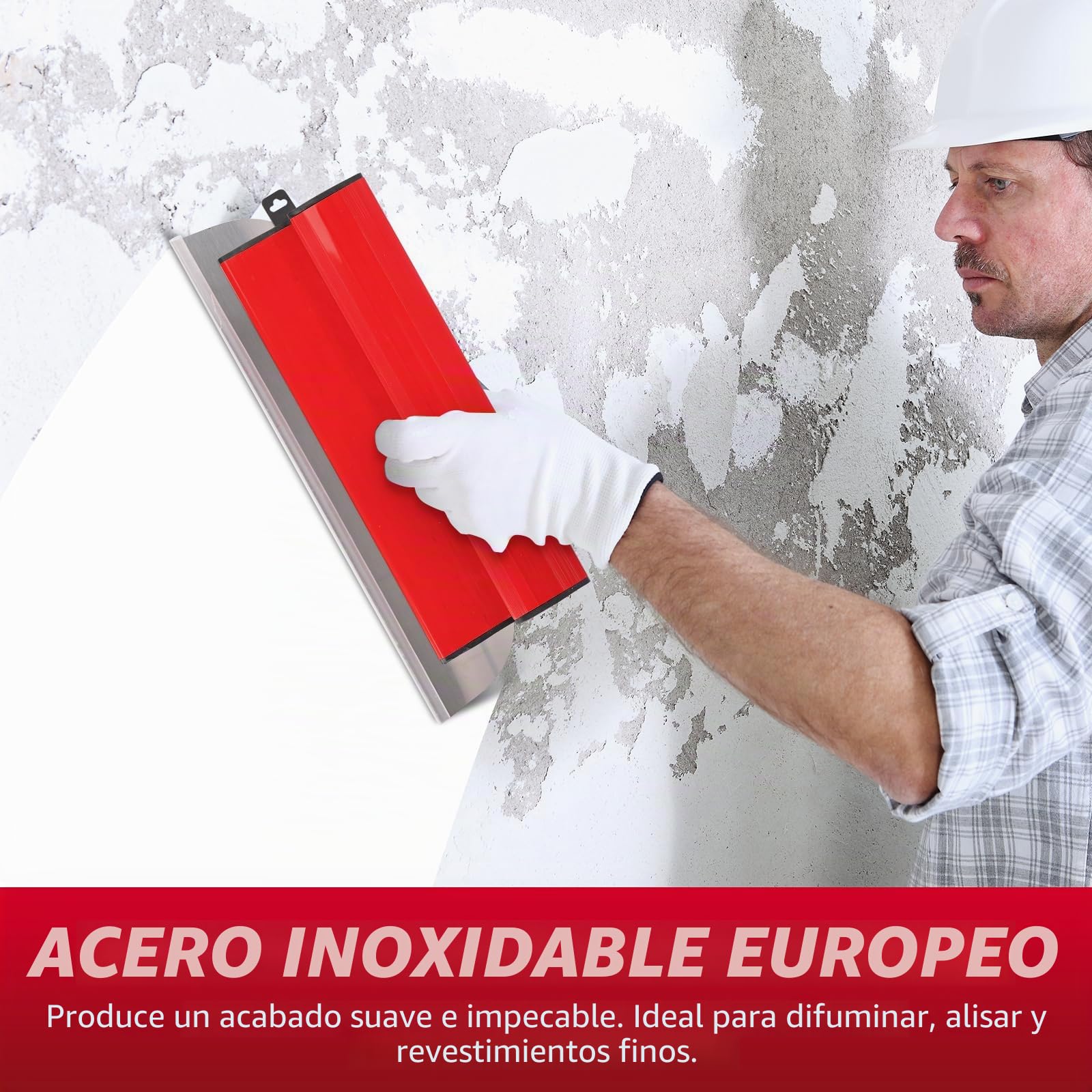 11Pcs Espatulas Pintura Pladur, con Mango Telescópico/Caja de Almacenamiento, Rascadores de Acero Inoxidable Perfectamente Lisos de 25/40/60/80 CM, para Cemento y Hormigón, Construcción en Seco