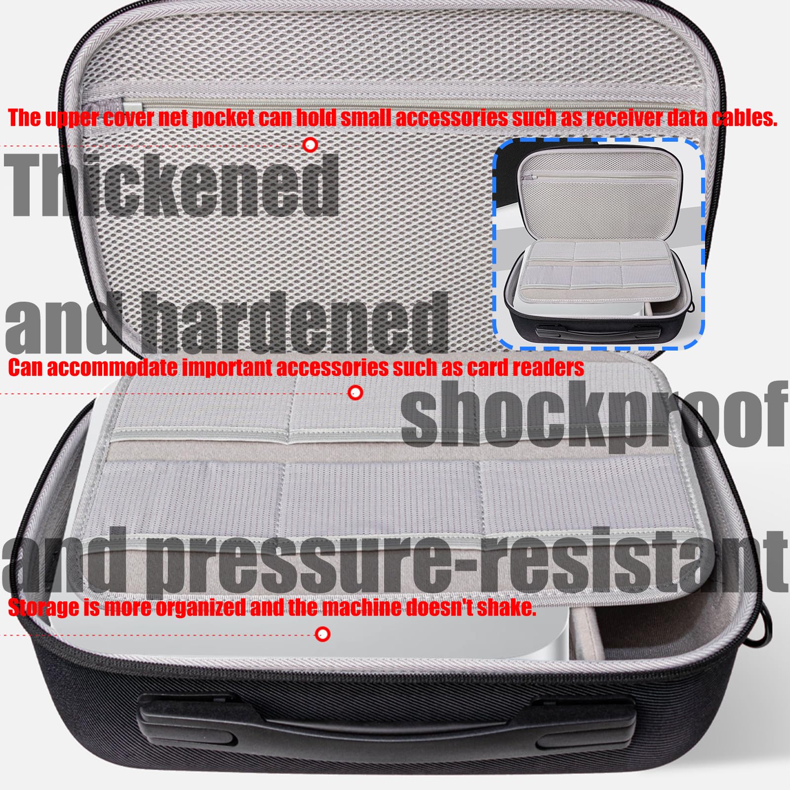 Harte Tragetasche, stoßfest, schützende Reisetasche, Tragetasche, tragbare Reisetasche für Studio-Host-Zubehör, robuste Schutzhülle