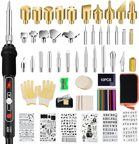 Kit de combustión de madera, 80 unidades, interruptor de encendido y temperatura ajustable, quemador de madera de 392 842 F para adultos,