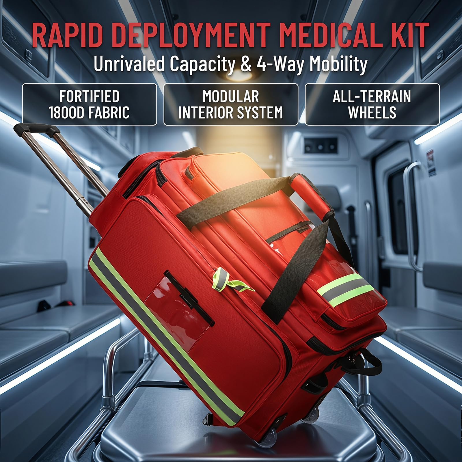 Große Erste-Hilfe-Tasche Für Pflegekräfte Und Ärzte, Rollbare Medizinische Tasche Mit Rollen, Herausnehmbaren Trennwänden Und Fächern, Für Die Häusliche Pflege, Ärzte Und Outdoor-wanderungen