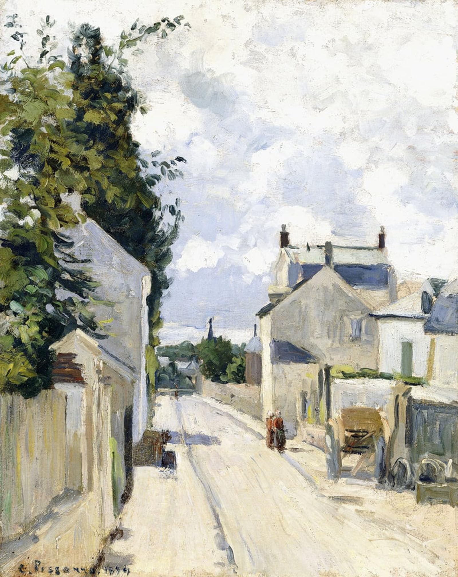 SERENDIPITP Aesthetic Poster Photo Wall Print Retro Picture Hermitage Street Pontoise by Camille Jacob Pissarro Modern Wall Artwork for Home Decor 60x90cm