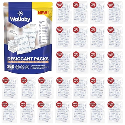 Miniatura 6 de Wallaby Paquetes de deshumidificador desecante de gel de sílice blanco puro y seguro para alimentos 018oz 50 paquetes absorbentes de humedad