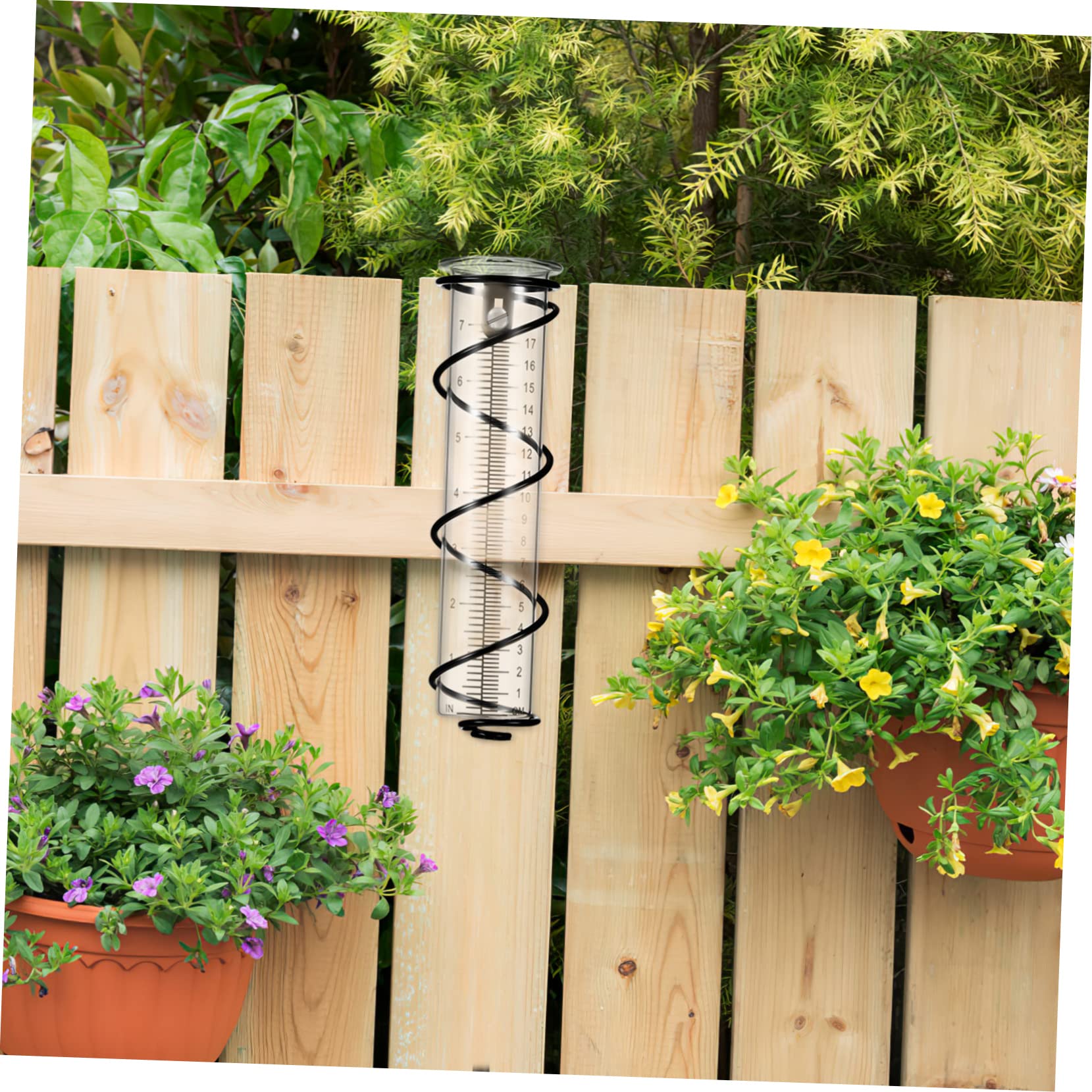 Glas-regenmesser Mit Spiralpfahl Aus Eisen Ersatz-messzylinder Für Garten Und Einfache Montage Mit Nagel Doppelskala Für Regenmenge