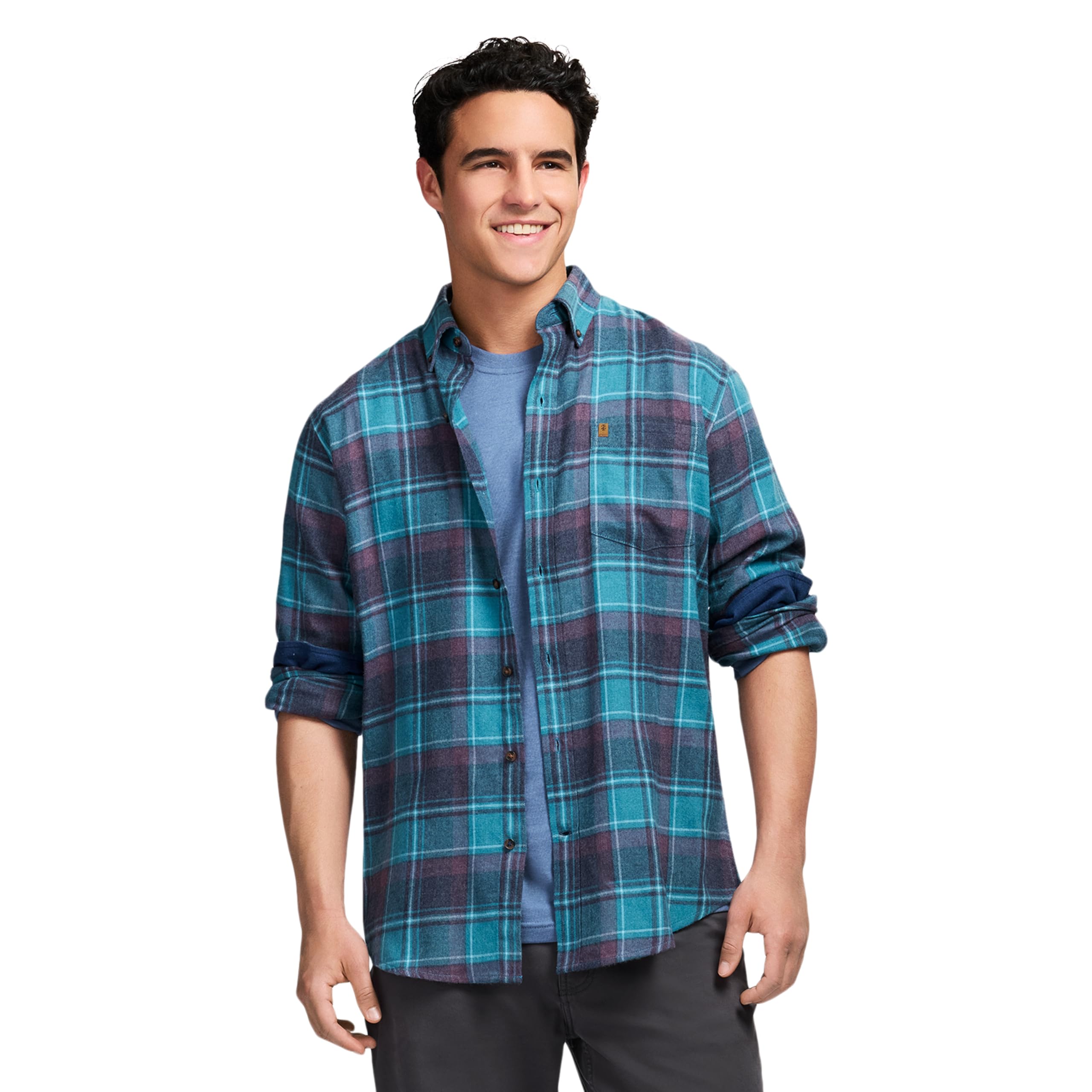 IZOD Men's Stratton Flannel Long Sleeve Button Down Shirt