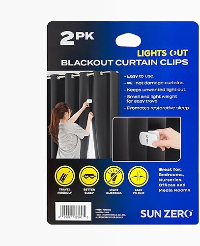 Miniatura 6 de Sun Zero Juego de 2 clips de cortina opacas con luces