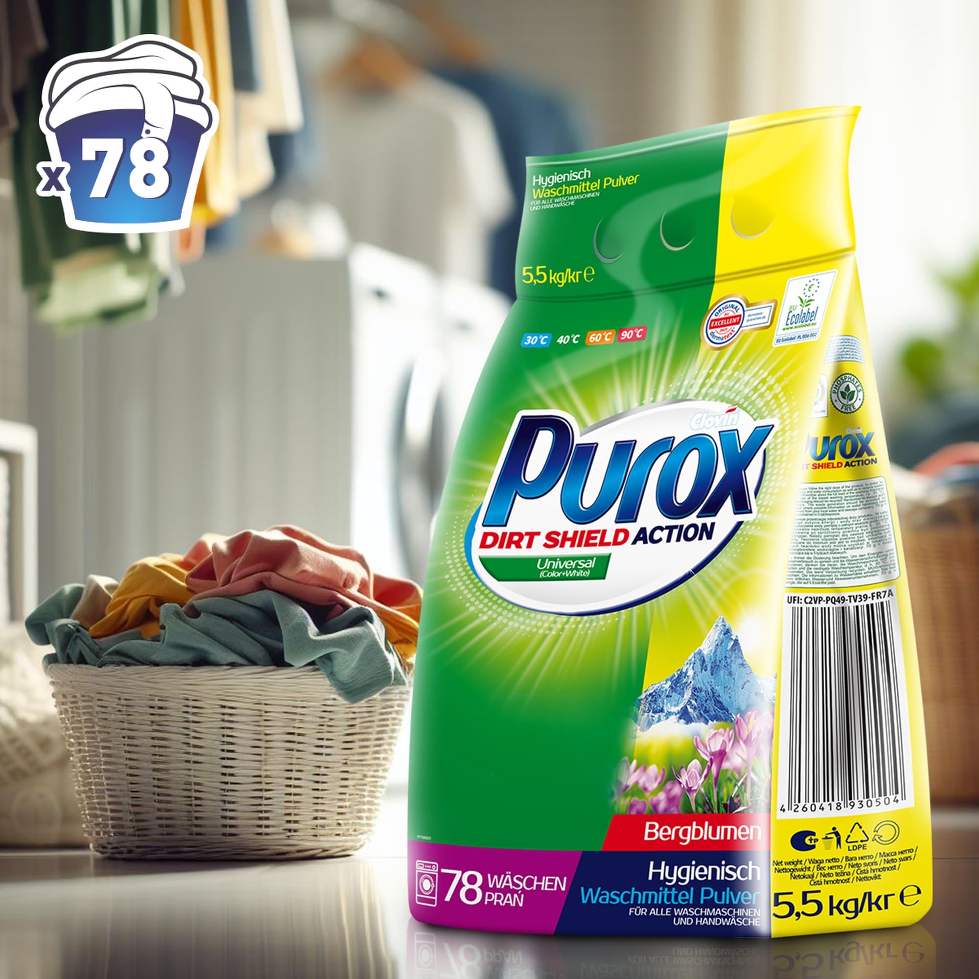 Proszek do prania Purox Universal 5,5 kg worek