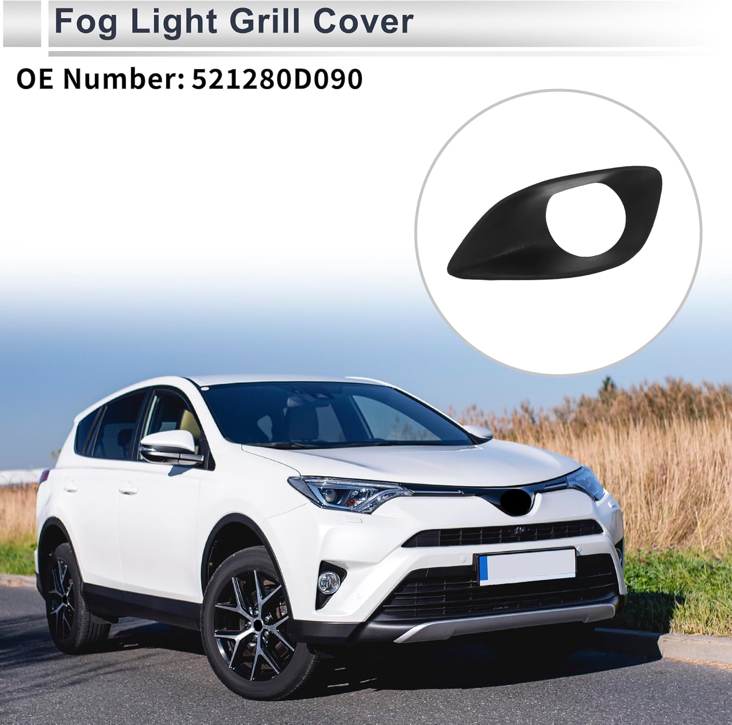 Front Left Fog Light Grill for Toyota Yaris 2007-2013 Front Lower Bumper Fog Light Cover Inserts No.521280D090 ABS 1 Pc - Image 2