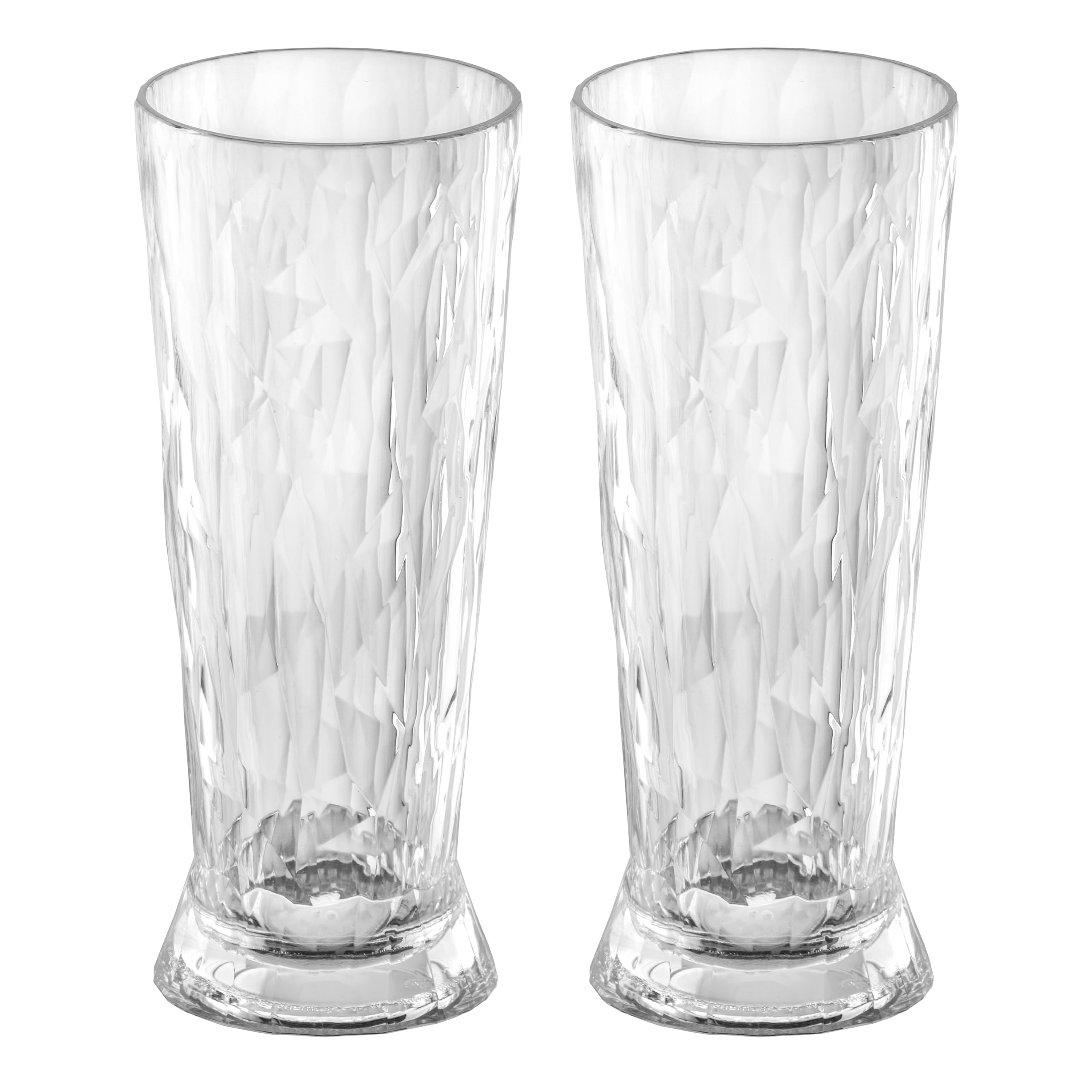 Koziol Superglas Club No. 10, 2 pezzi, 300 ml, bicchiere da birra in plastica cristallina, lussuoso, infrangibile, riutilizzabile, festa, campeggio, set da 2