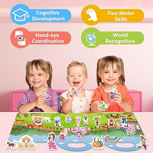 Miniatura 3 de iGetooy Libros de calcomanías reutilizables para niños, 6 juegos de libro silencioso de gelatina, actividades de aprendizaje preescolar, libro