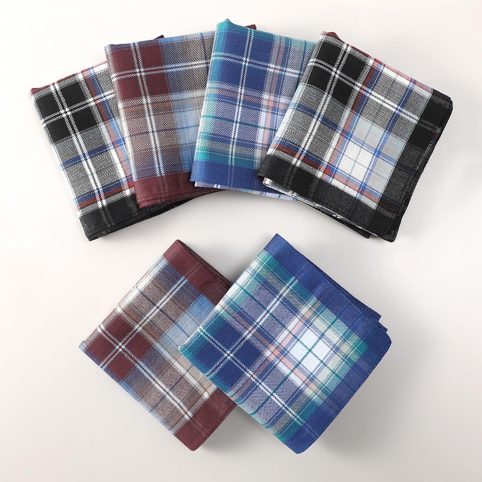 PACGOTH Handkerchiefs for Men, Soft Cotton Men’s Handkerchiefs, Striped Hankies for Men, Assort Hankies 17x17 6/9 PCS (Striped - 6PCS)