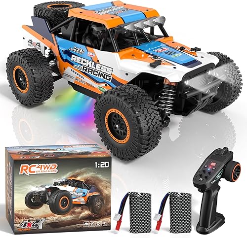 Axirata Auto a control remoto, alta velocidad de 40+KMH todo terreno de juguete rápido a control remoto, 120 Monster RC Truck 4WD 2.4GHz impermeable