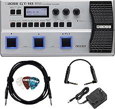 Boss GT-1B Bass Effects Processor Bundle with Gearlux Power Supply, Instrument & Patch Cable, and Picks