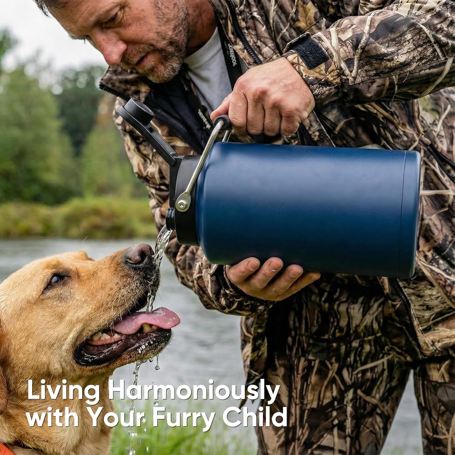 One Gallon Insulated Water Bottle for Travel: 2-in-1 Straw and Spout Lid, Keep Cold 24Hrs, Leakproof, 128oz Water Jug With Handle, Vacuum Stainless Steel for Sports, Hiking, Trip(Dark Blue) - Image 4