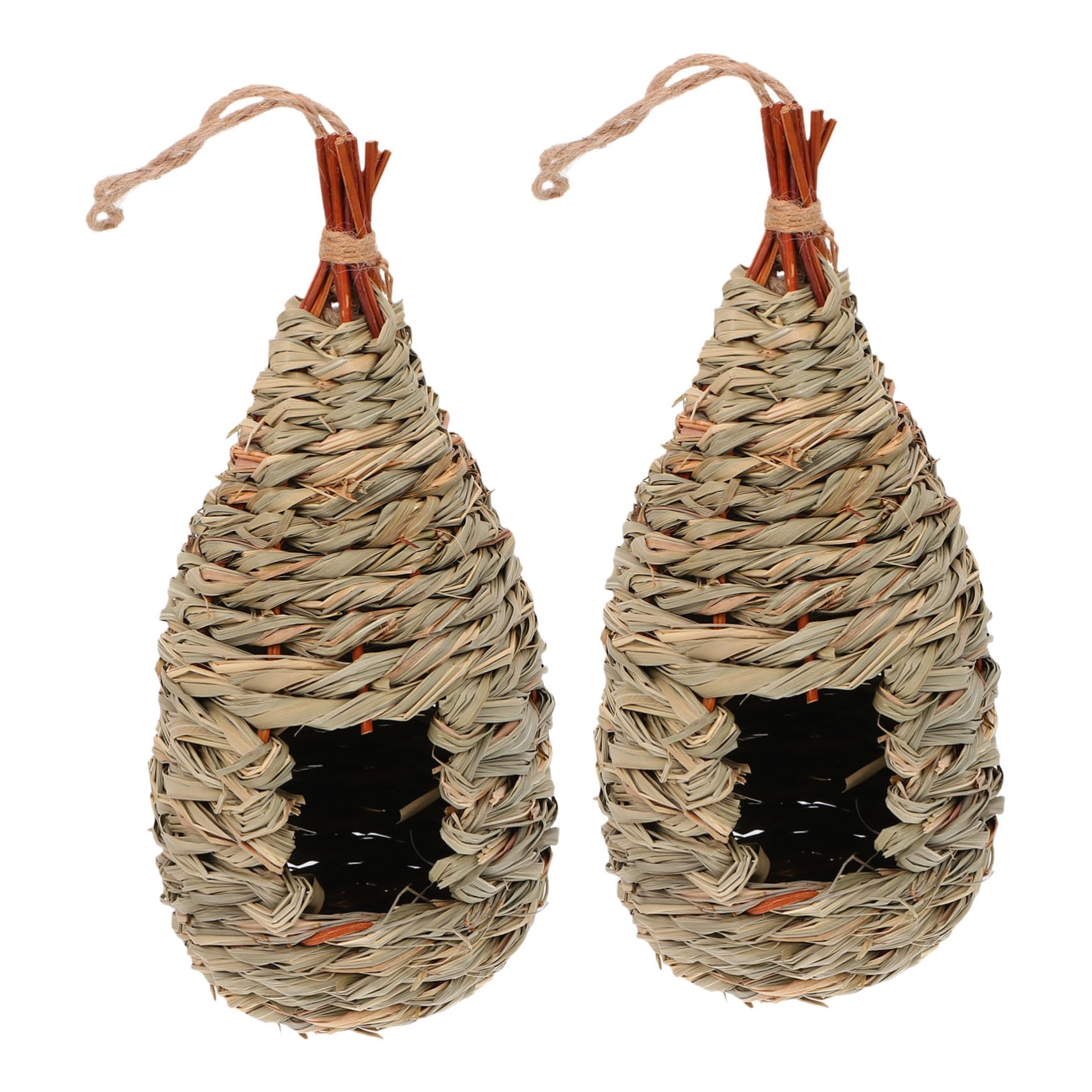 VANZACK 6piezas Casita De Pájaros Tejida Mano Nido para Aves De Césped Natural Decoración Creativa y Acogedora para Jardín y Balcón