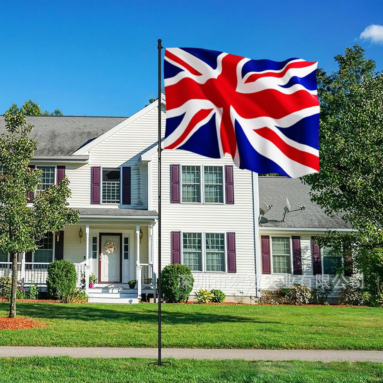 Asta de Bandera telescópica de 10 pies Resistente, Kit de asta de Bandera de jardín con Base de 5 Garras con 6 Secciones de extensión y 3 Accesorios, de de jardín