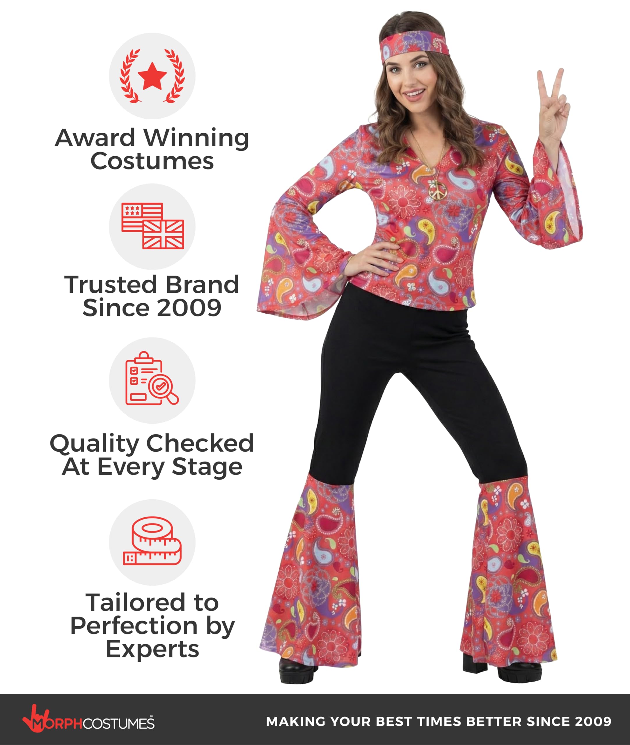 Morph 70er Jahre Outfit Damen, Hippie Kostüm Damen, Schlagermove Outfit, Schlagermove Kostüm, 60er 70er Jahre, Fasching, Karneval