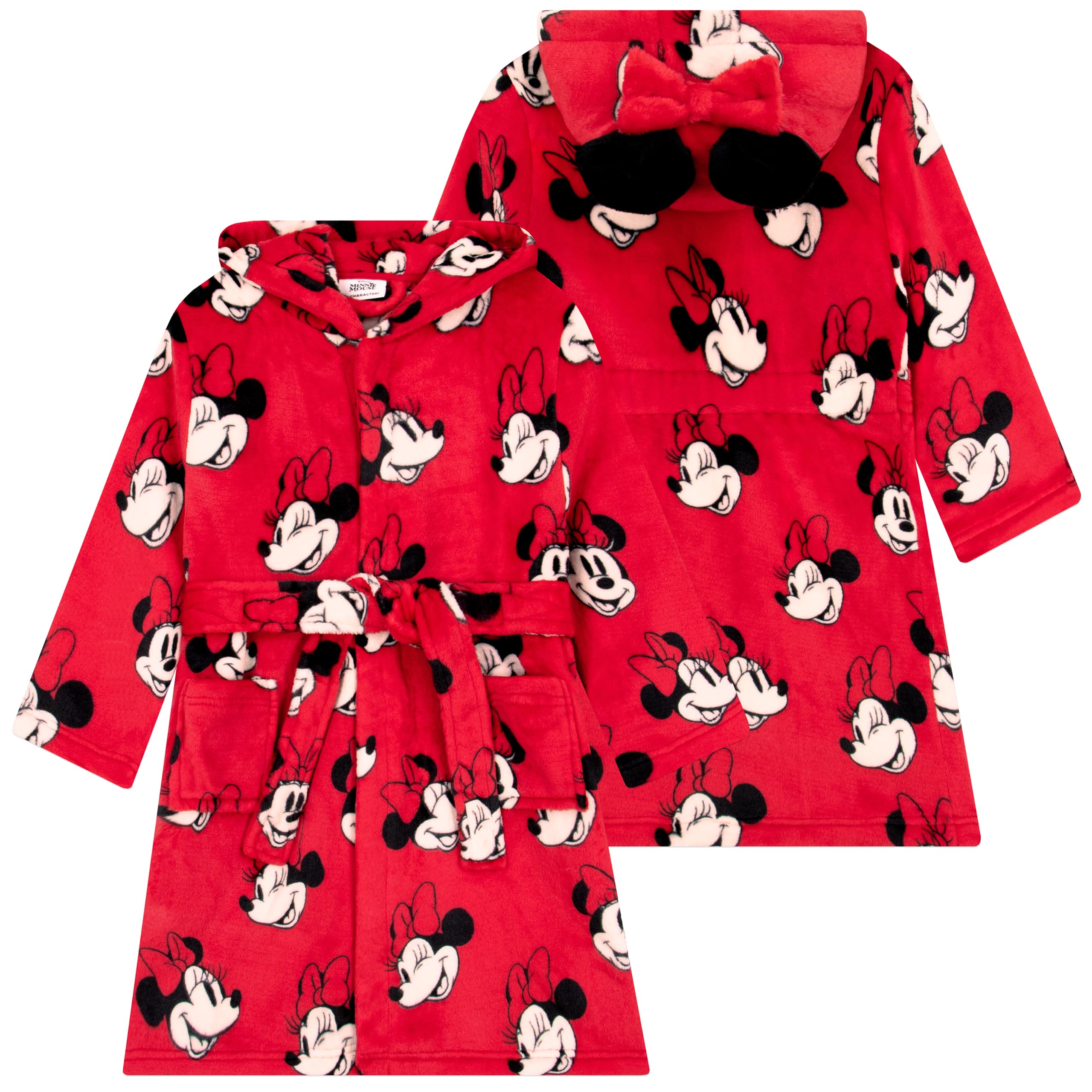 Disney Albornoz Niña Minnie Mouse, Bata Niña Con Orejas 3D, Batin Chica Polar