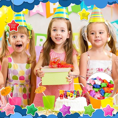 Miniatura 4 de Jenaai 150 bolas de estrella para el estrés, motivacional, de 2.2 pulgadas, con citas inspiradoras, mini juguete sensorial colorido para aliviar la