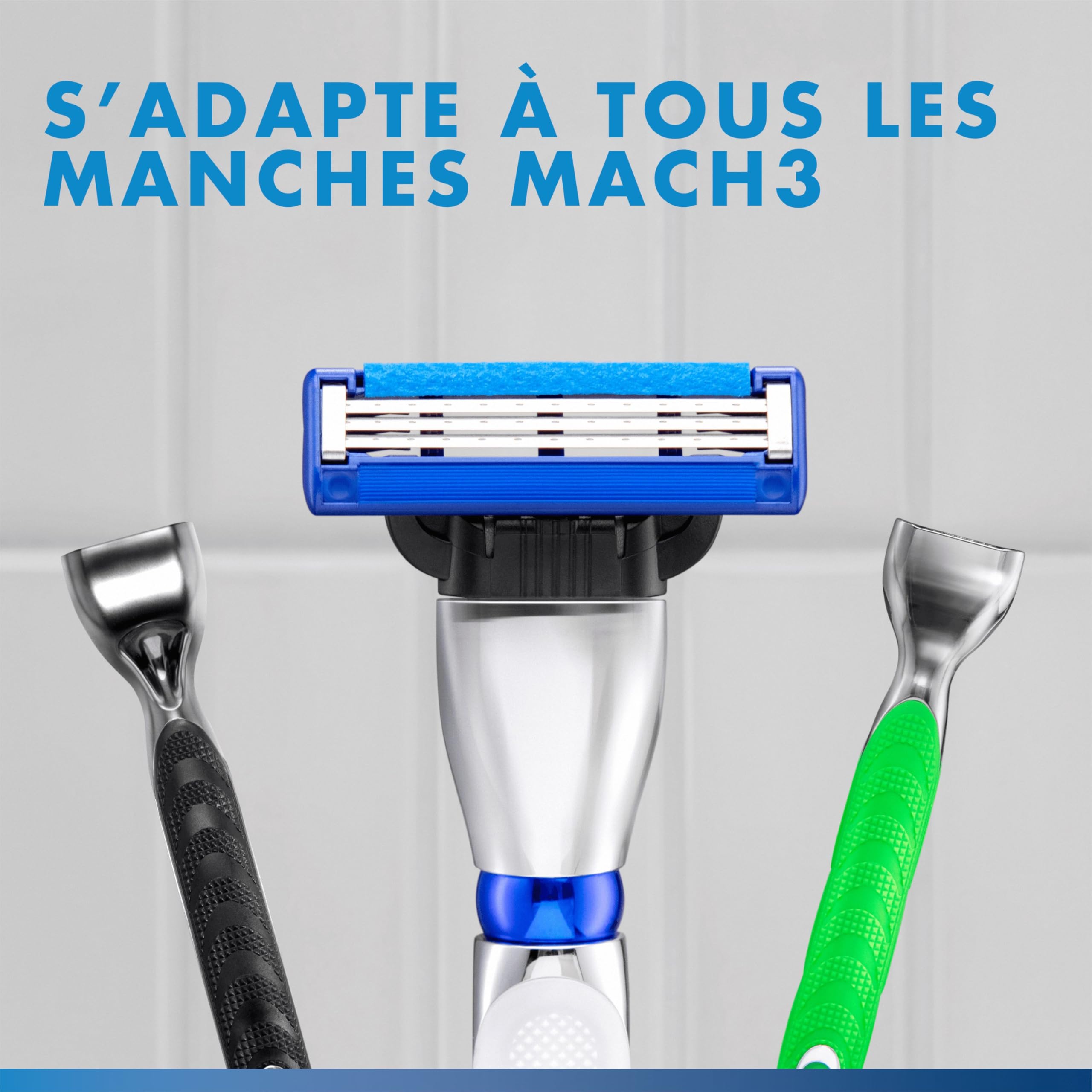 Gillette Lames de Rasoir Homme Mach 3 Turbo, Pack de 6 | Cartouche avec un Revêtement pour Réduire la Pression sur la Peau, en Acier Inoxydable, 1 Recharge Jusqu’à 15 Rasages