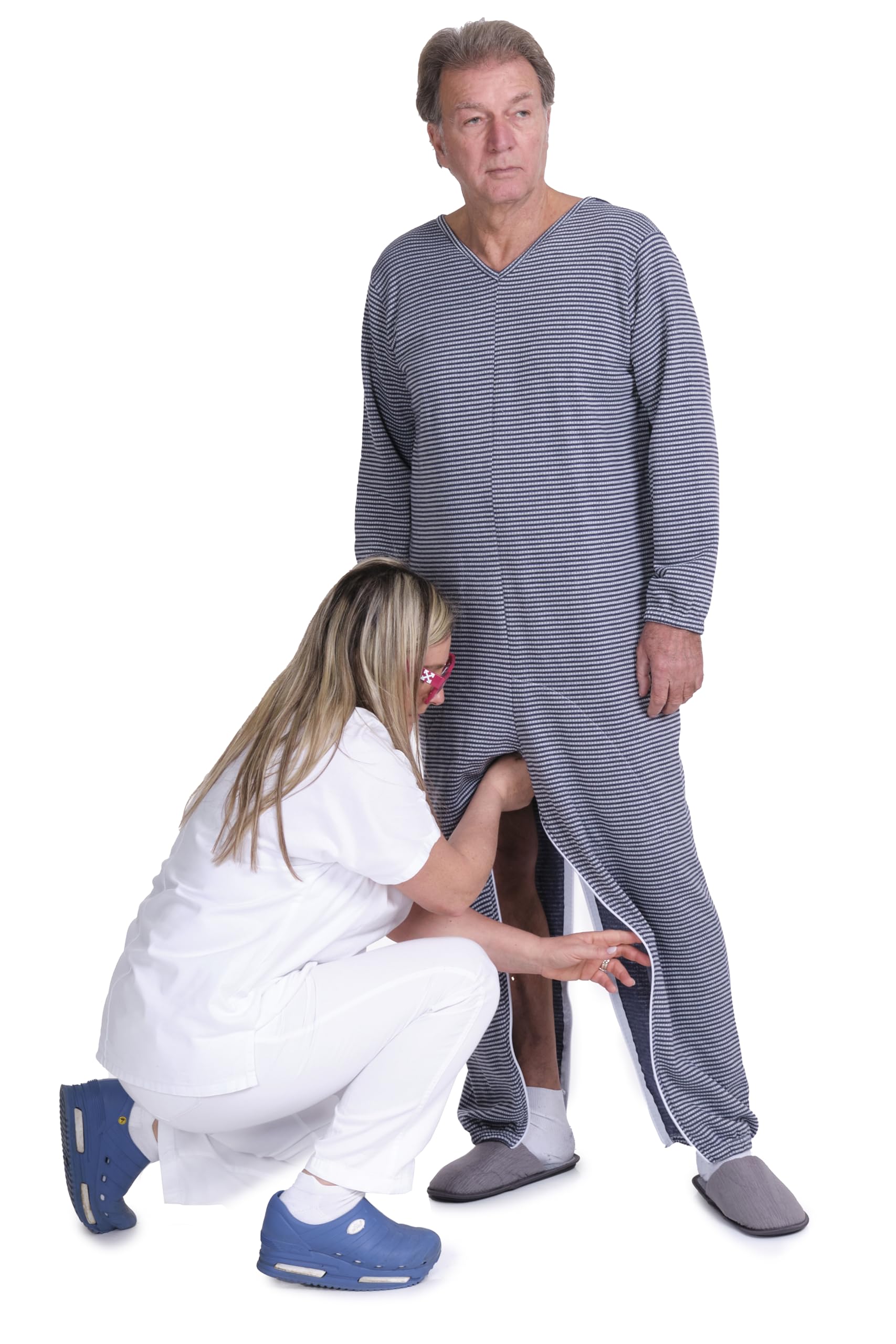 FERRUCCI COMFORT Pijama Tutón Sanitario Comodidad Manga Larga 3 Cremalleras/Cremallera Espalda - Interior Pierna Invierno Tejido Pesado