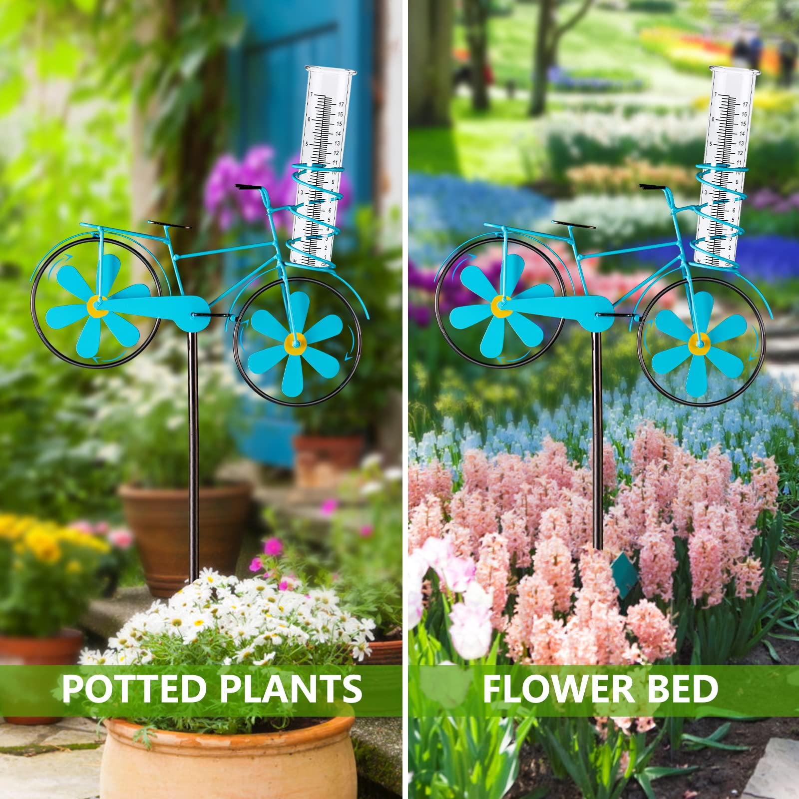 Pluviomètre Jardin 18cm Verre Métal Pluviomètre Extérieur 18cm - Verre Et Métal - Avec Piquet Et Spirale - Jardin, Pelouse Pluviomètre Extérieur Jardin