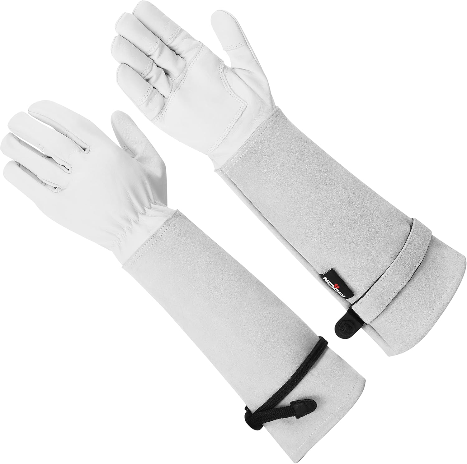 NoCry Leather Gardening Gloves with Improved Long