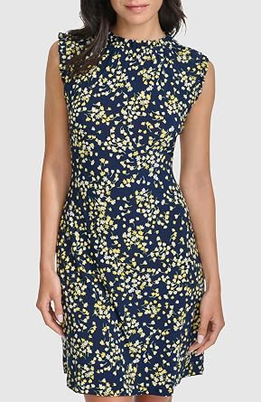 Tommy Hilfiger Women's Sleeveless Ruffle Neck Jersey Dress