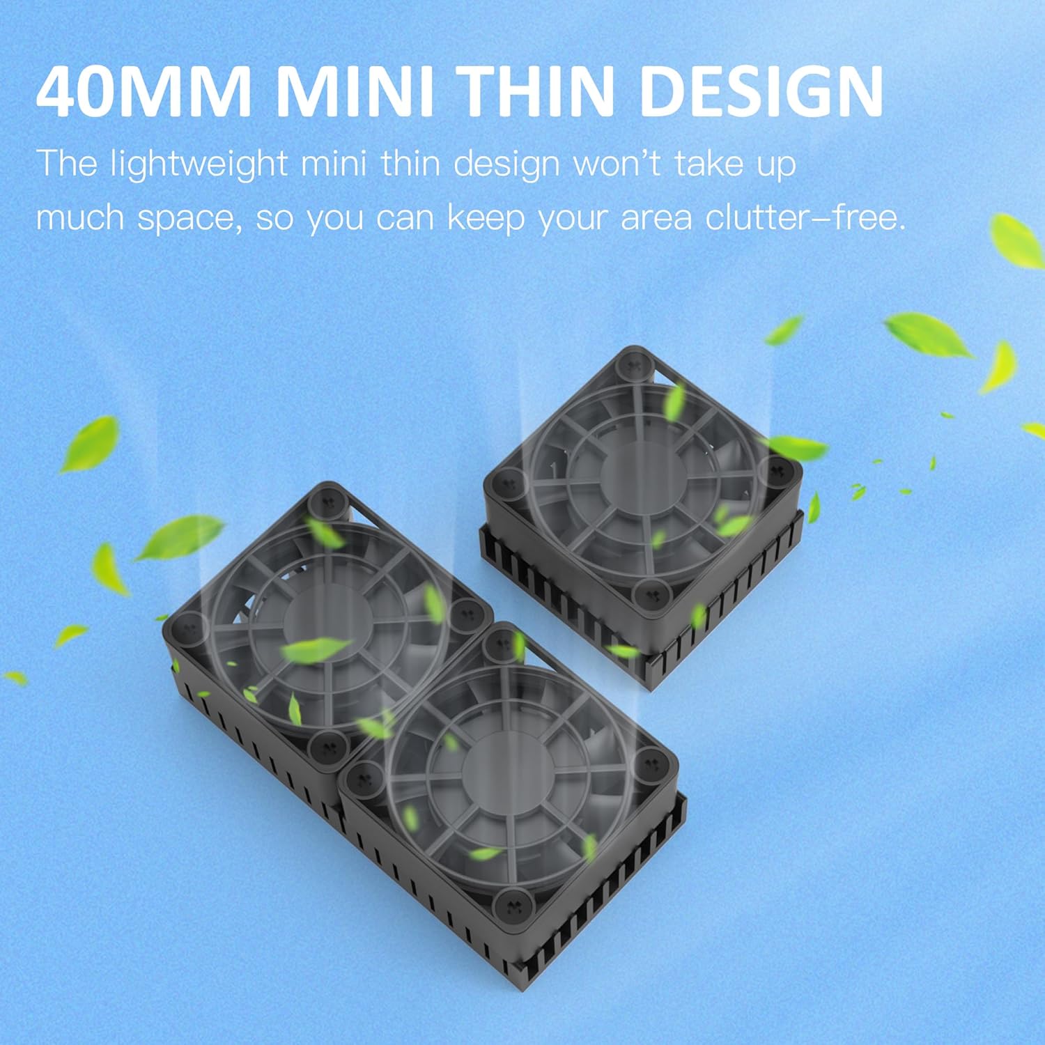 PANO-MOUNTS 40mmx2 Mini USB Radiator Fan Silent and Efficient 4010 Fan with Included 10mm Aluminum Heat Sink and Thermal Pad for Graphics Cards Router HDD 3D Printer (Pack of 2)