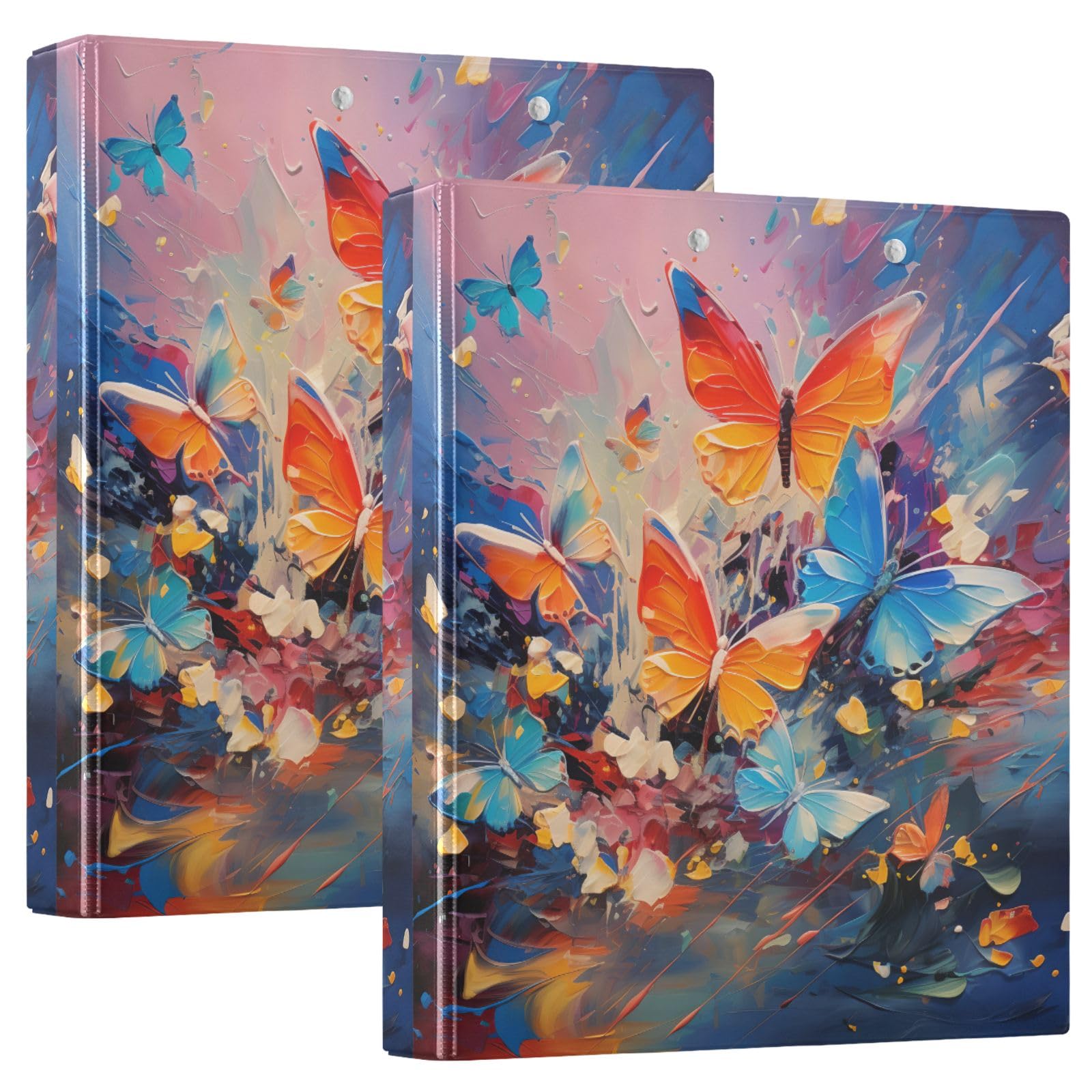 Creative Art - Raccoglitore a 3 anelli, 3,8 cm, rotondo, contiene 200 fogli con 3 tasche interne in PVC trasparente, per scuola e ufficio