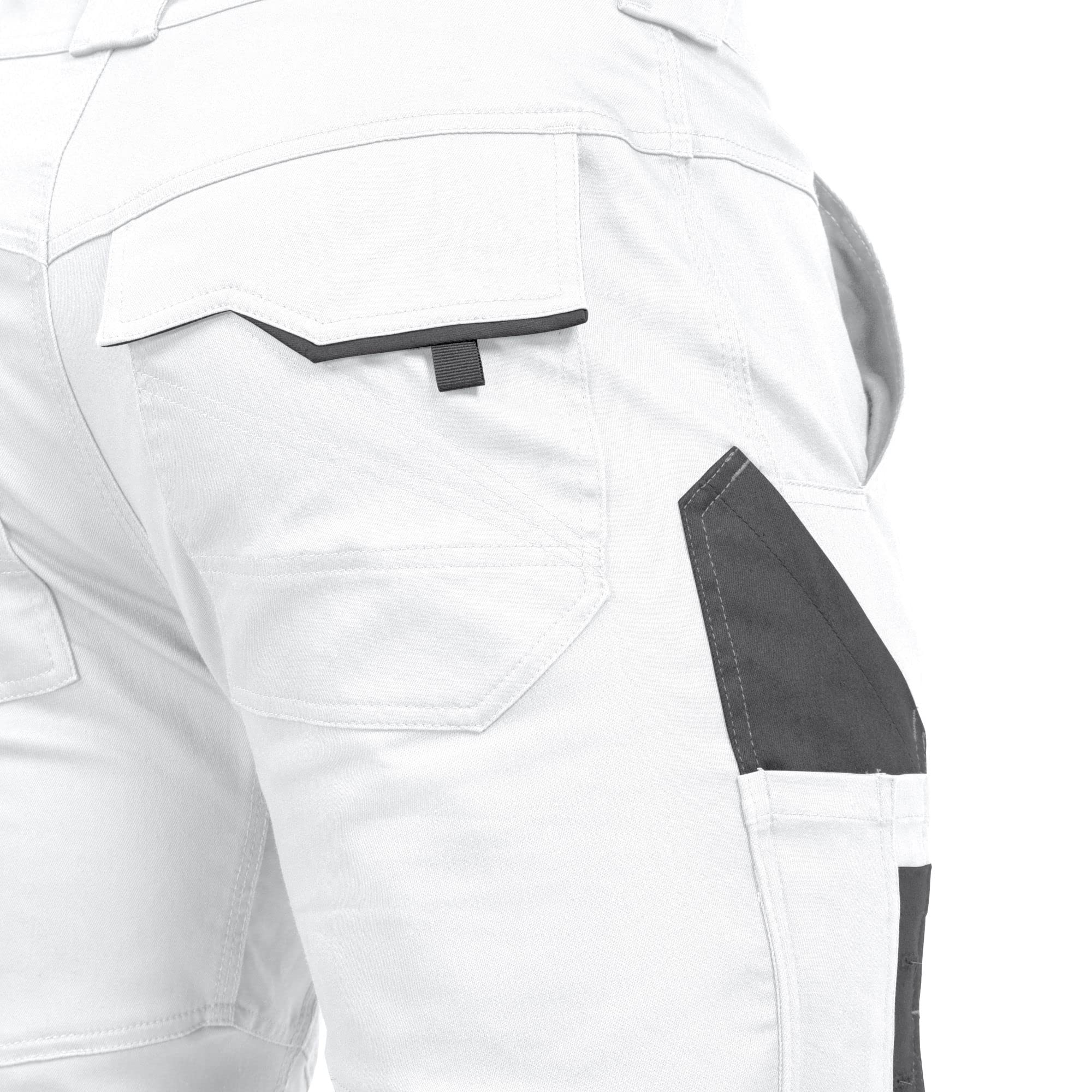LEIB WÄCHTER Flex-Line Arbeitshose Bundhose Premium weiß-grau mit Spandex (50)