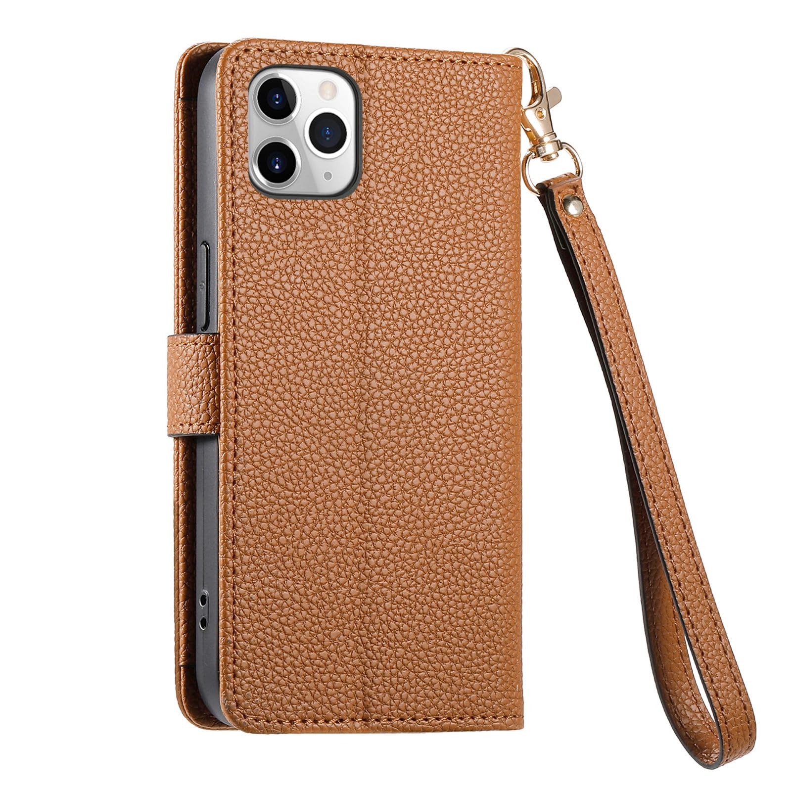 VEEMOS Zipper Wallet Case for Apple iPhone 11 Pro Max Phone Case with Purse Card Holders RFID Blocking Leather Flip Case Book Cover Wrist Strap Women - Image 3