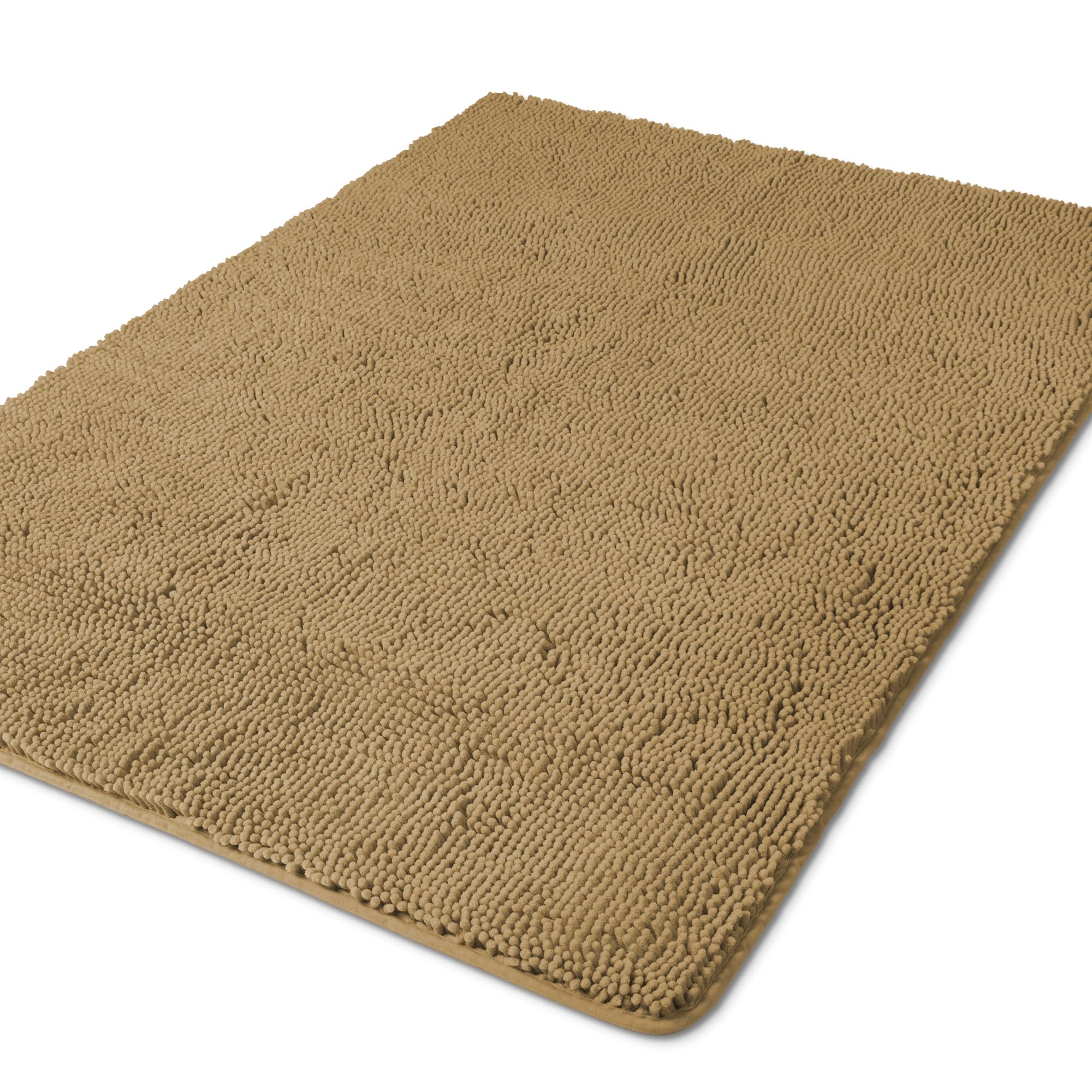 Yeaban Chenille Tan Bathroom Rug 40"x60",Non-Slip Rubber Backing — image 1