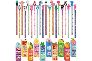 Cute Scent Smencils Party Pack Bulk Pencils and Bookmarks for Students