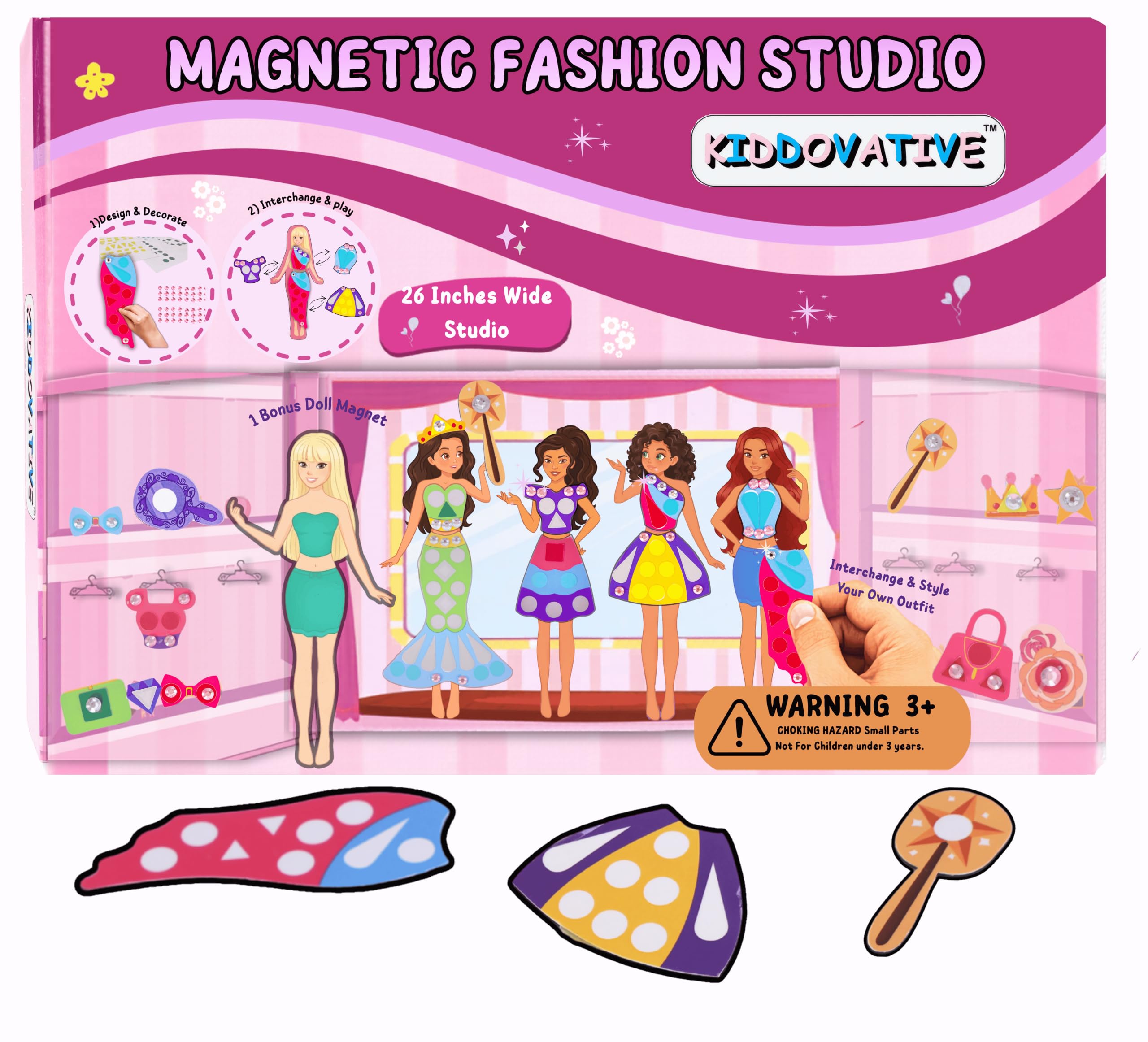DIY Magnetic Fashion Studio |Magnetic Dress-Up Princess | 33 Magnetic Dresses & Accessories | |Play Toys for Girls|Interchange & Create Unlimited Outfits | Gift for Girls Ages 3,4,5,6,7-picture-10