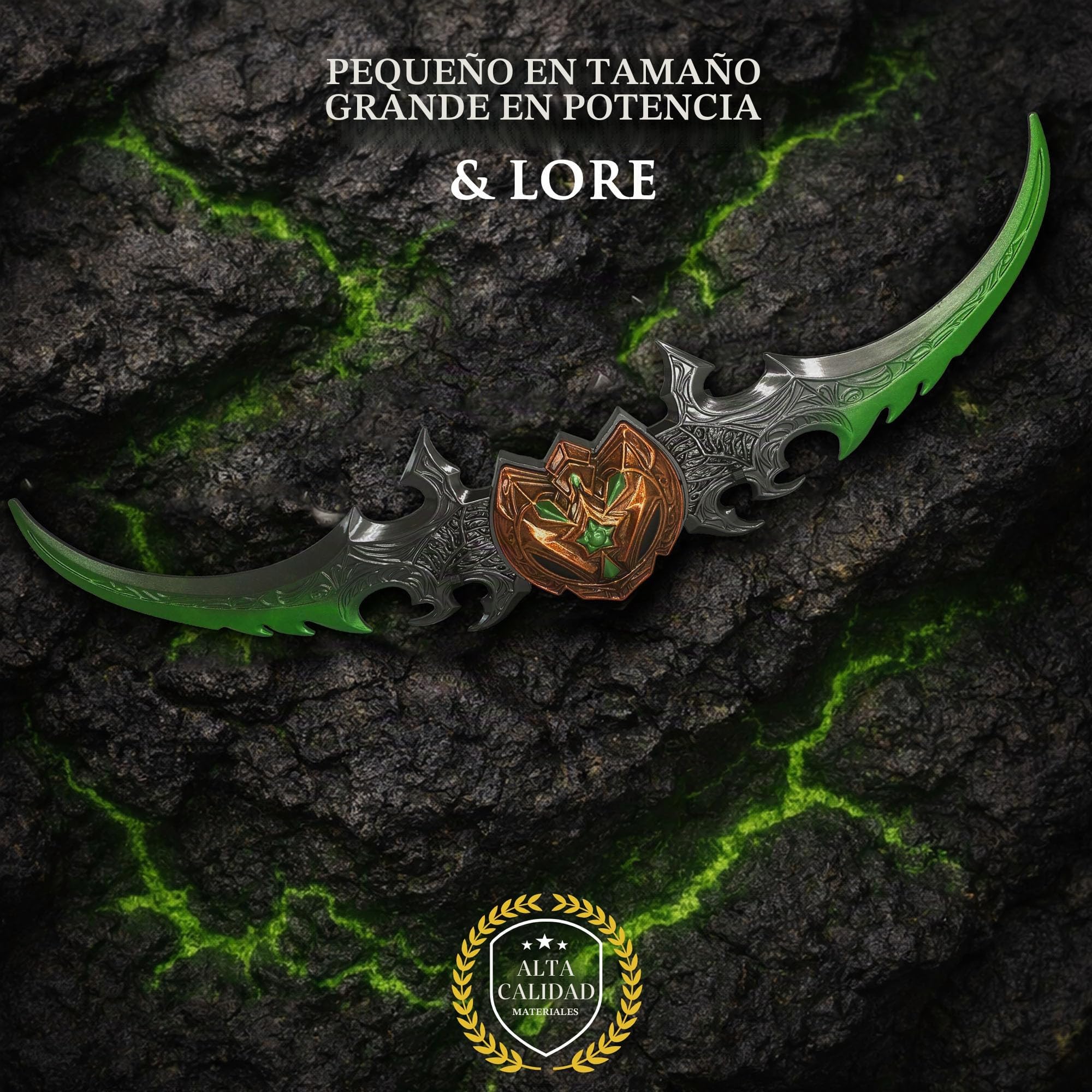 Swords and more World of Warcraft - Réplica de Warglaive of Azzinoth | Arma Illidan Stormrage de 27 cm | Miniatura de metal de aleación de zinc | Wow coleccionable para escritorio y exhibición |