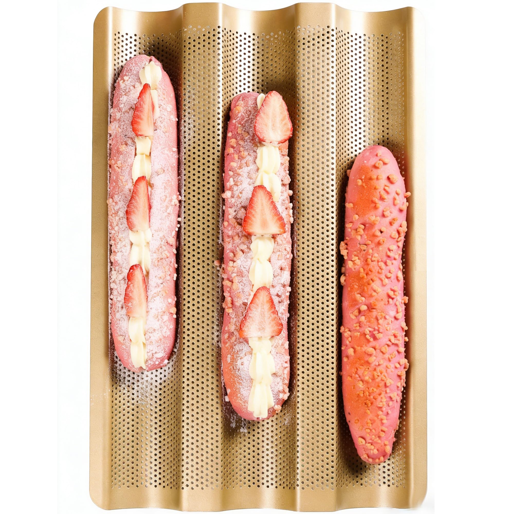 Teglia da forno per baguette, bastoncino francese per 3 baguette, forato per pagnotta, stampo per baguette, accessori per la cottura del pane, vassoio per baguette, foglio per baguette