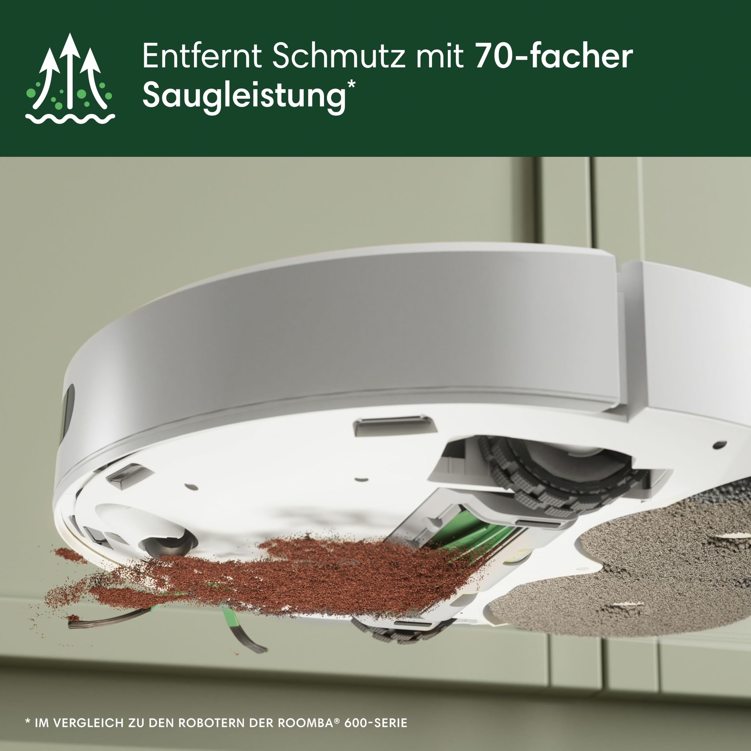 iRobot Roomba Plus 405 Combo Robot + AutoWash Dock Saugroboter mit Wischfunktion - Clearview LiDAR - 7000Pa - DualClean Wischpads - SmartScrub - Teppicherkennung - 75 Tage Entleerung - Weiß
