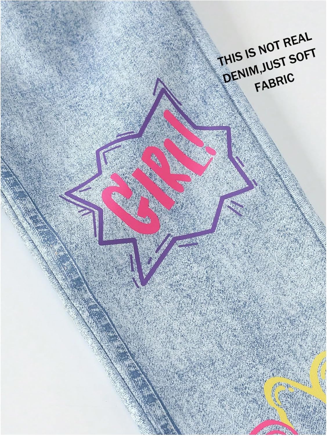 OYOANGLE Girl's Y2K Wide Leg Baggy Pants Casual Graphic Elastic Waist Trousers - Image 5