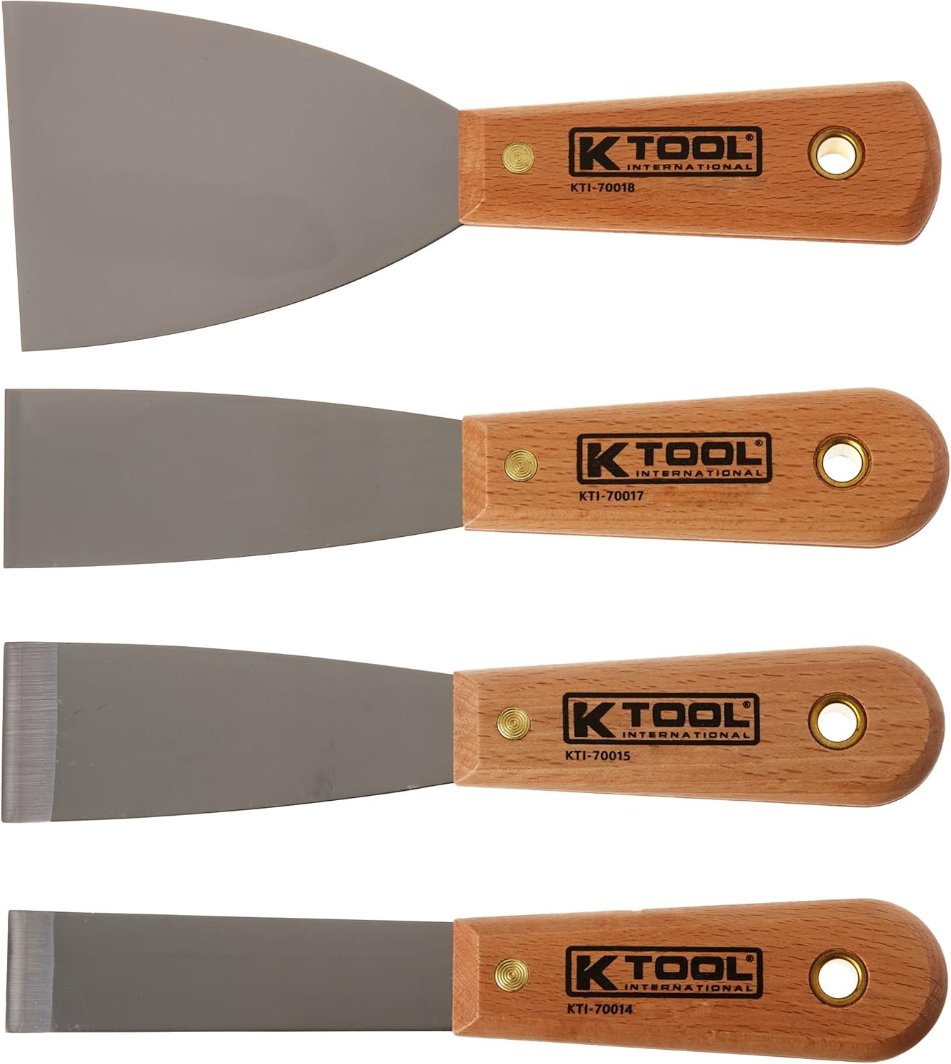 4-Piece K Tool International Scraper Putty Knife Set for DIY & Repairs