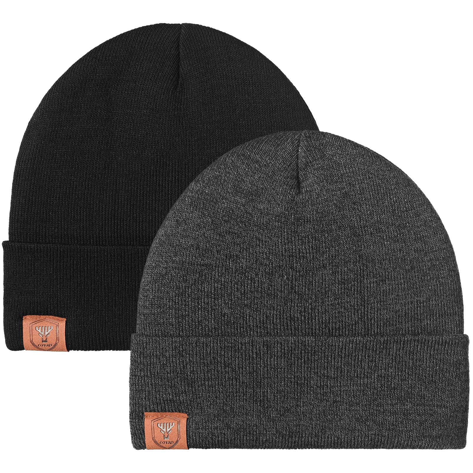 OZEROWinter Beanie Hat for Men Women: Thermal Thick Polar Fleece Lining Knit Cuffed Beanie Hats Warm Caps for Cold Weather Running, Hiking, Travel