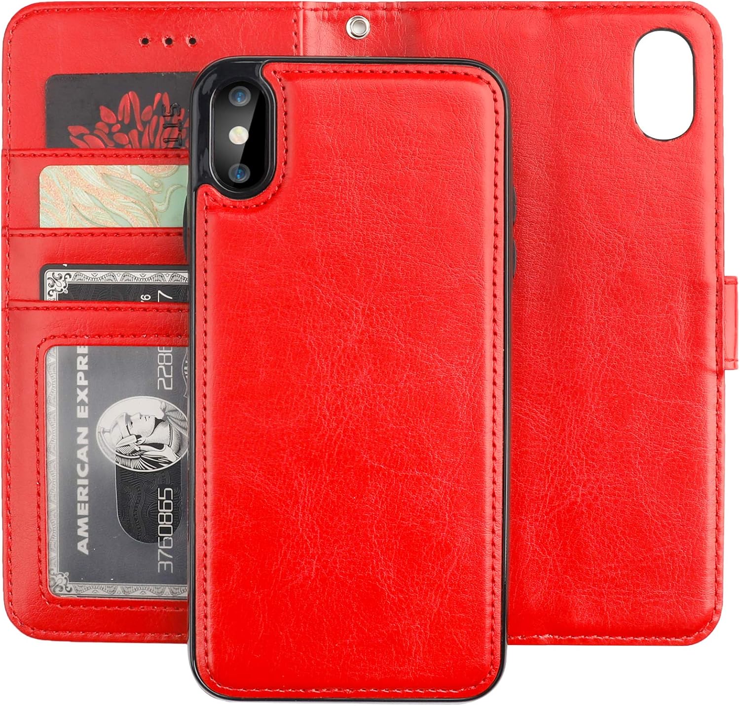 Bocasal for iPhone Xs Max Wallet Case with Card Holder PU Leather Magnetic Detachable Kickstand Shockproof Wrist Strap Removable Flip Cover for iPhone Xs Max 6.5 inch (Rose Gold)