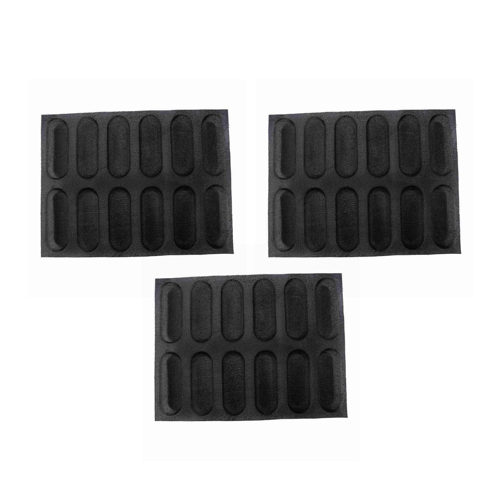 Hndhbfgrt 3X Silicone Pan-Non-Stick Perforated French Bread Pan Forms,Hot Dog Molds, Baking Liners Mat Bread Mould