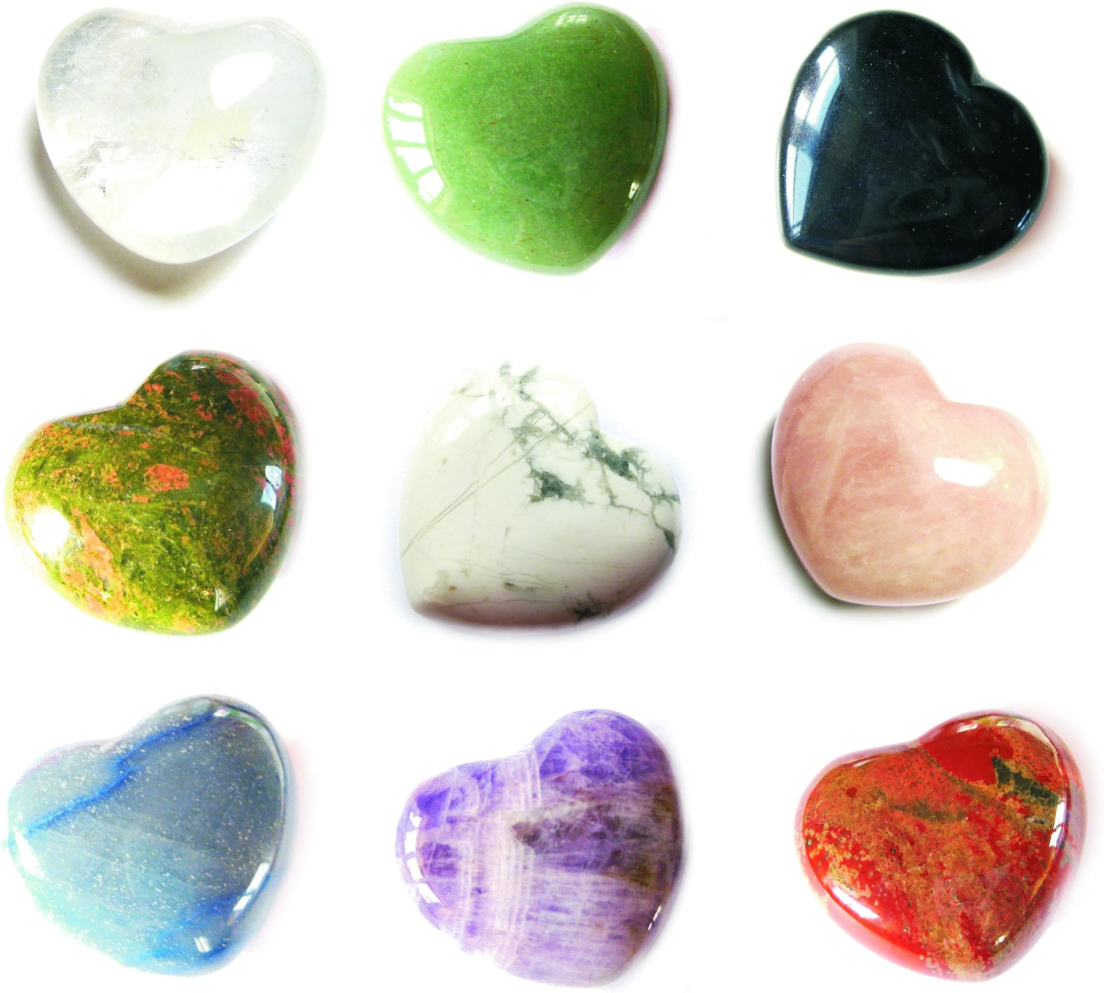 50 pcs Gemstone Heart 4.5 x 4 CM Colourful Mix-Feng Shui-Love-Partnership Glcksbringer-Worry STONES-A Great Gift for Valentine's DAY-A product