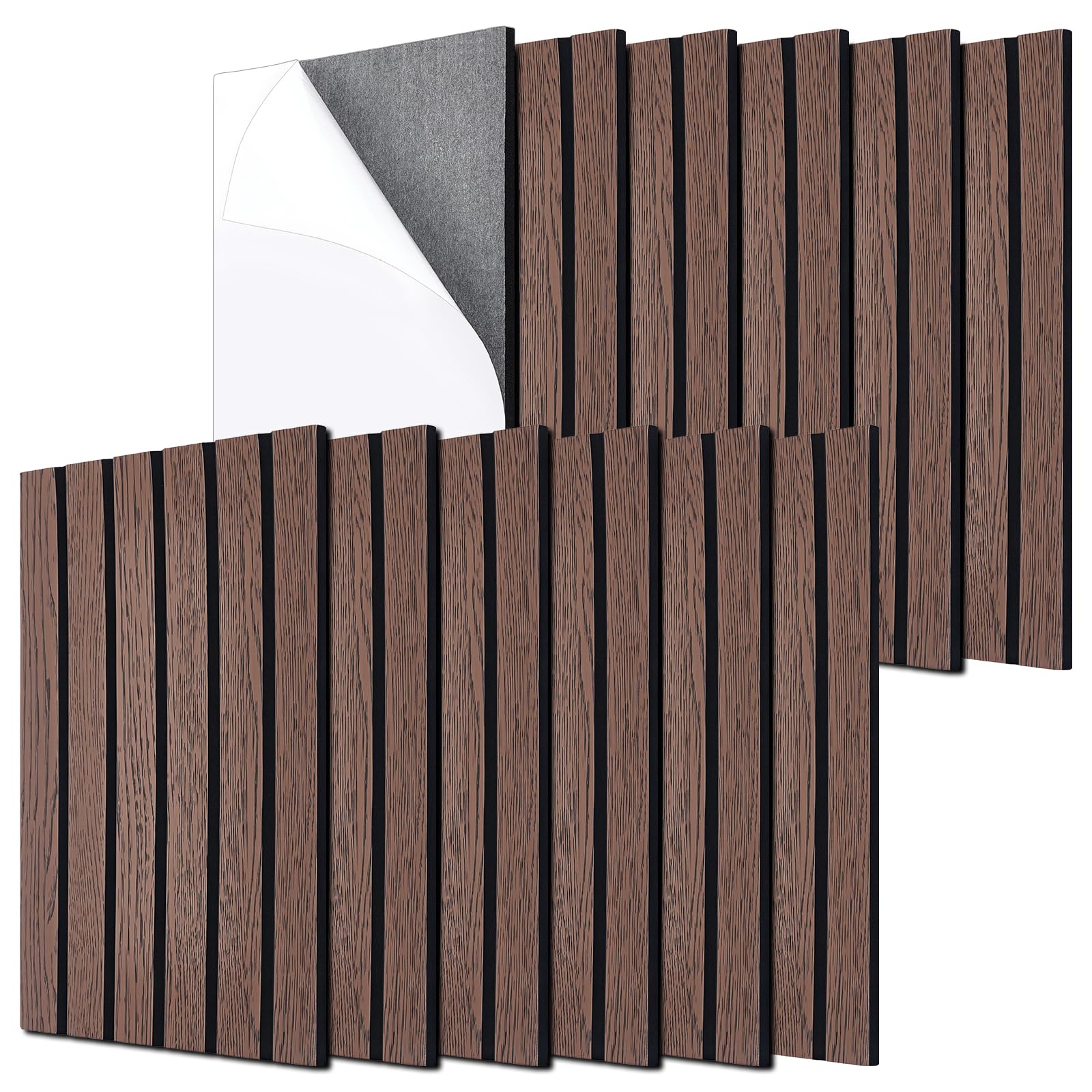 12 paneles acústicos autoadhesivos 3D para pared de aislamiento acústico, 40 x 30 x 0,9 cm de grosor, paneles decorativos para despegar y pegar para estudios musicales en el estudio en casa