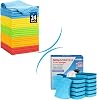 HOMERHYME Non-Scratch Cellulose Scrub Sponges 12 Pack Kitchen Sponge, with Microfiber Cleaning Cloths, 100 Pack Cleaning Rags Towels