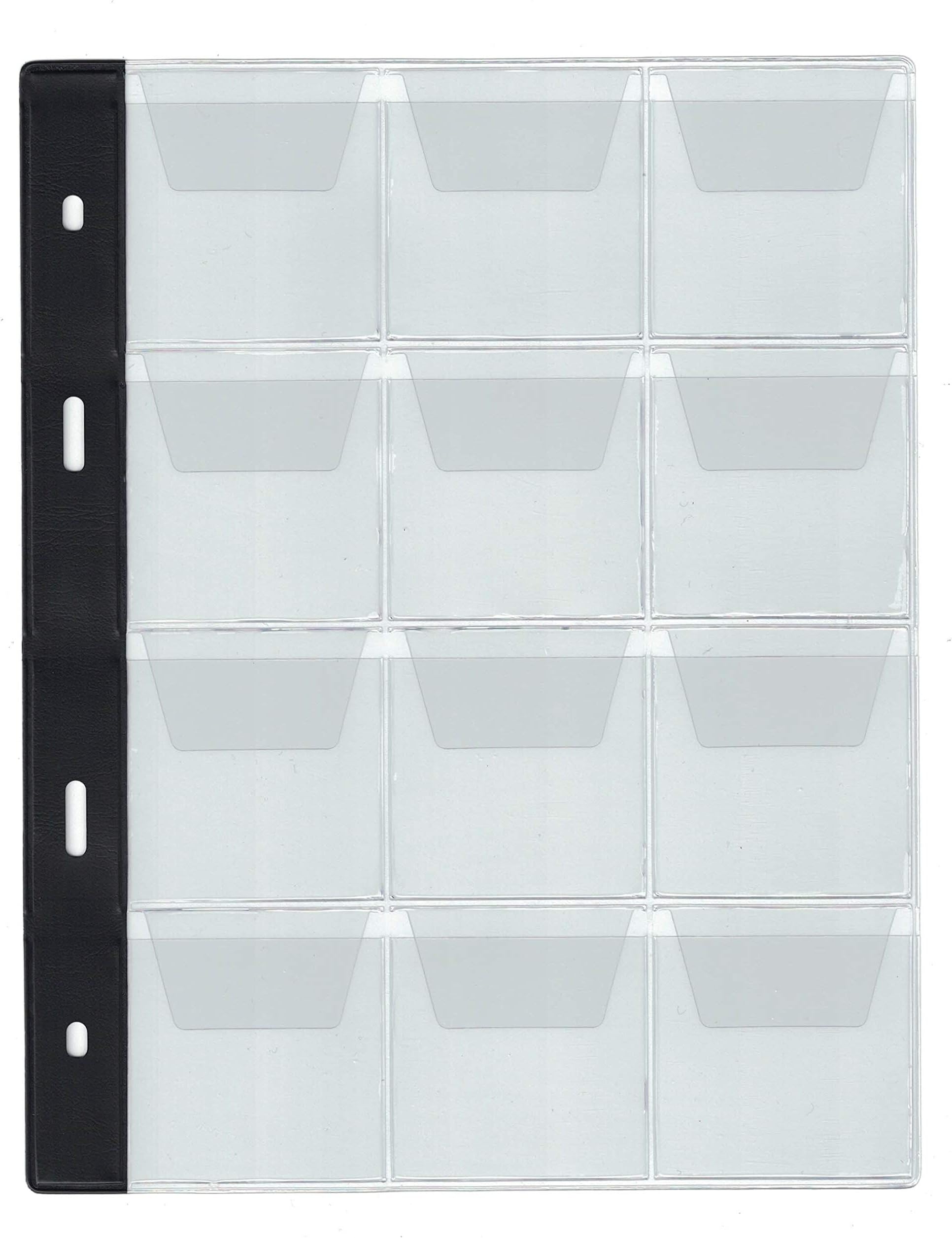 Pages for Coin or Medal Album, Dividers, Folder Extra Refill Sheets Inserts or other brand coin book (Type 12 for Large Coins)