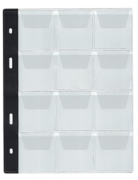 COLLECTOR Pages for Coin or Medal Album, Dividers, Folder Extra Refill Sheets Inserts or other brand coin book Type 12 for Large Coins