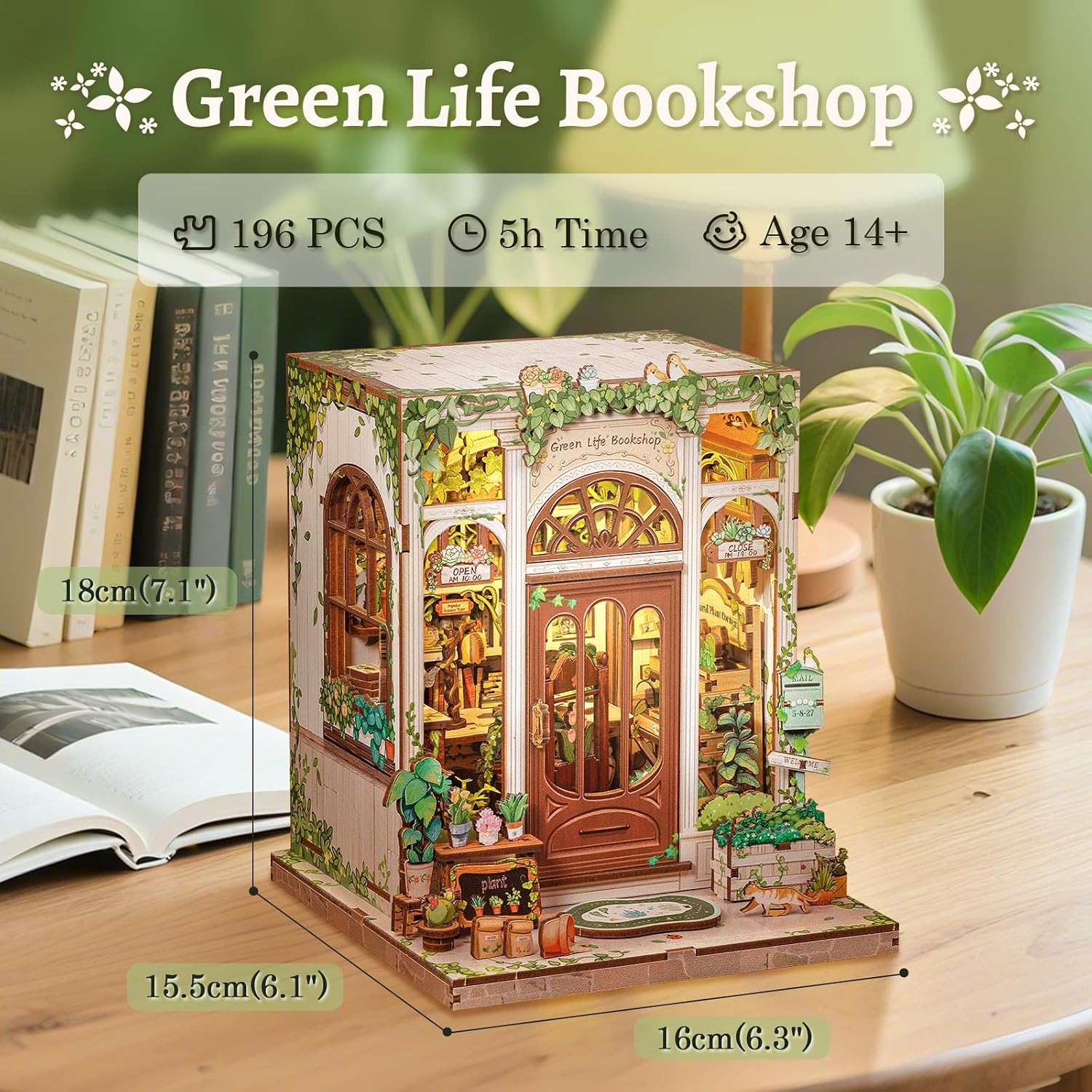 CUTEBEE Book Nook Kit, DIY Miniature House Kits for Adult and Teens, Dollhouse Mini Booknook House Bookshelf Decor, DIY Craft Gifts for Family and Friends image 3