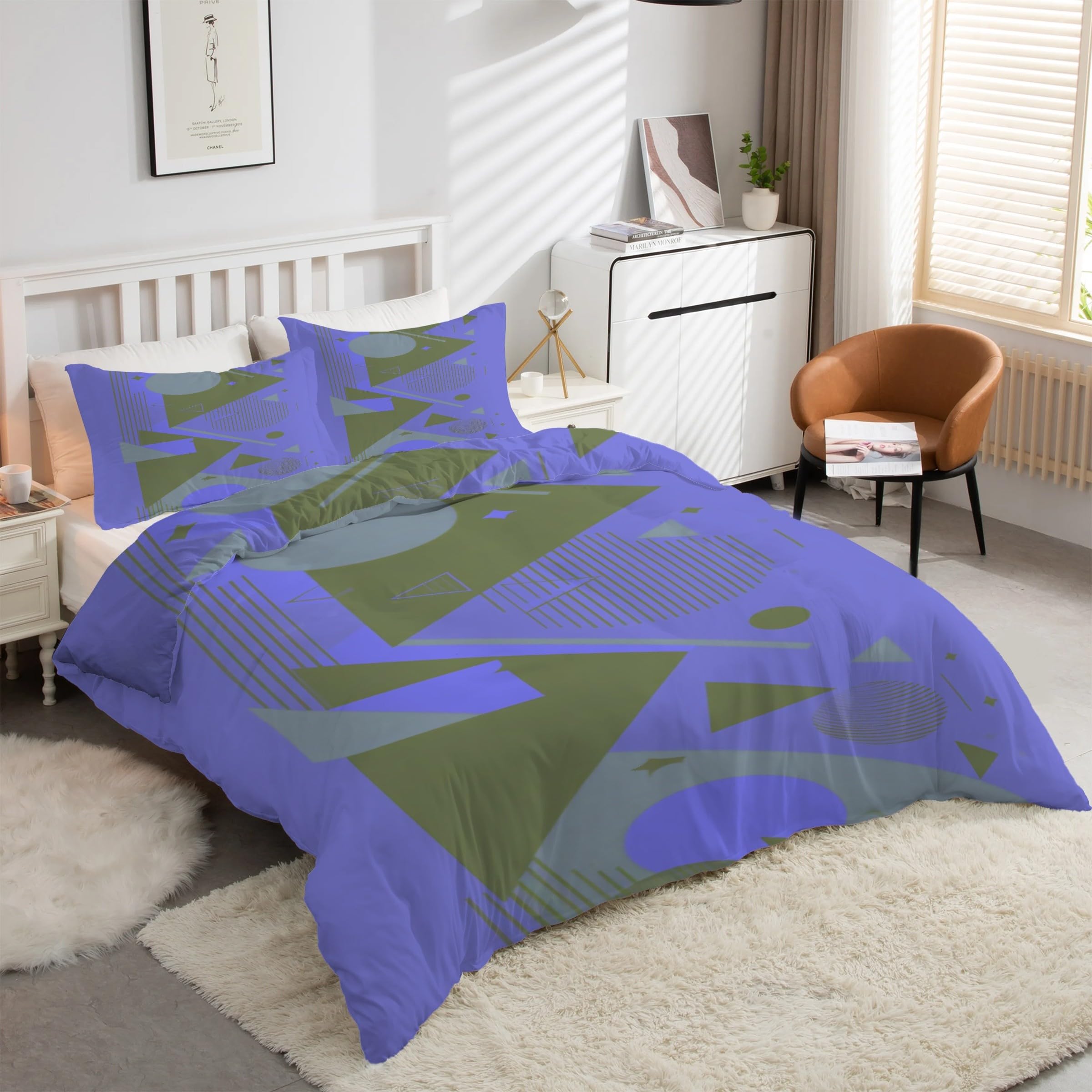 Parure housse de couette 200x200 en microfibre douce et finitions zippées